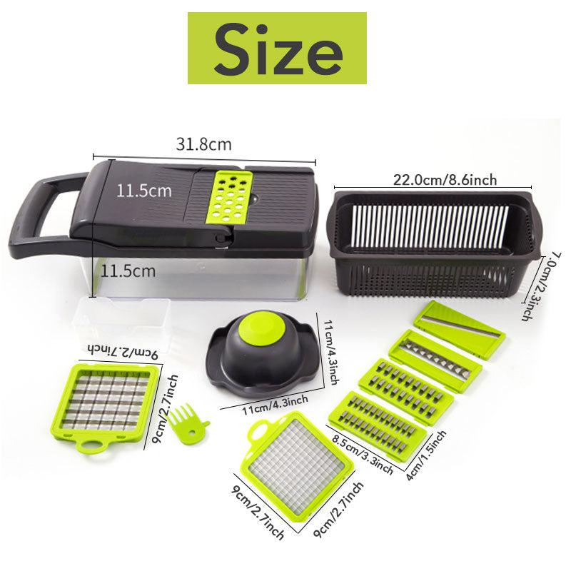 Vegetable Cutter Grater 9 in 1 Multi Machine - Slice, Peel, Chop, and Grate with Ease