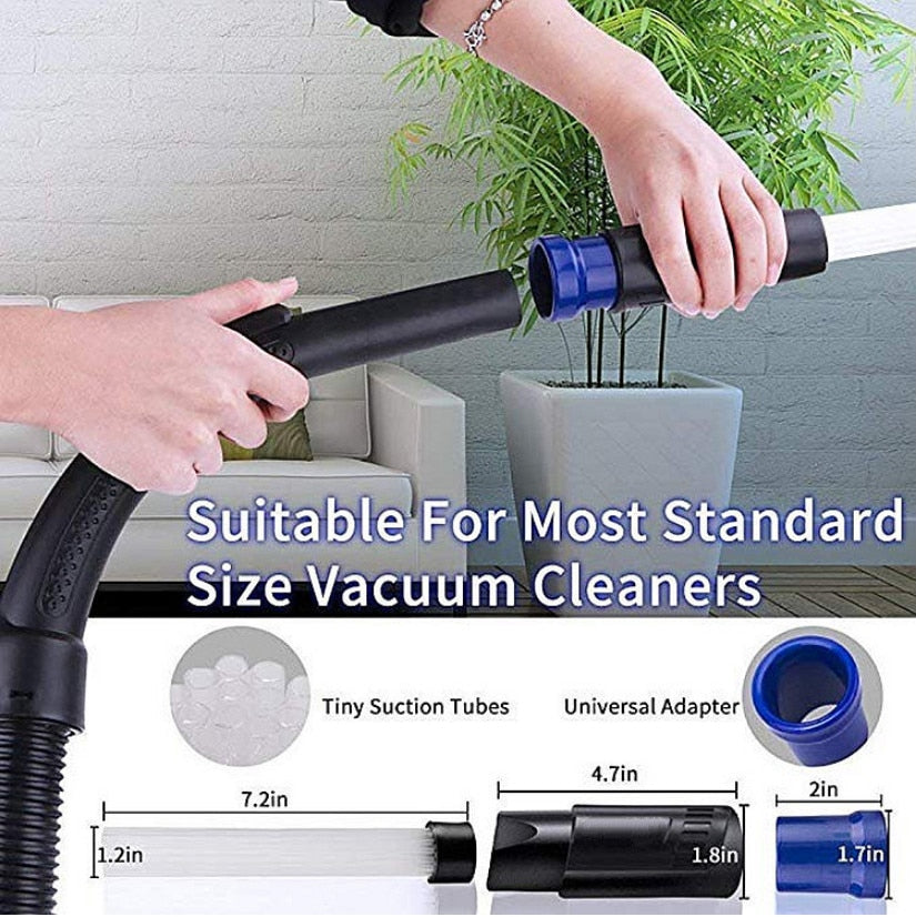 Revolutionary Dust Daddy - Multi-Use Universal Vacuum Attachment, Compact Portable Cleaner Tool with Small Suction Brush Tubes, Ideal for Keyboards, Air Vents, Home & Car Cleaning, Dirt & Dust Remover