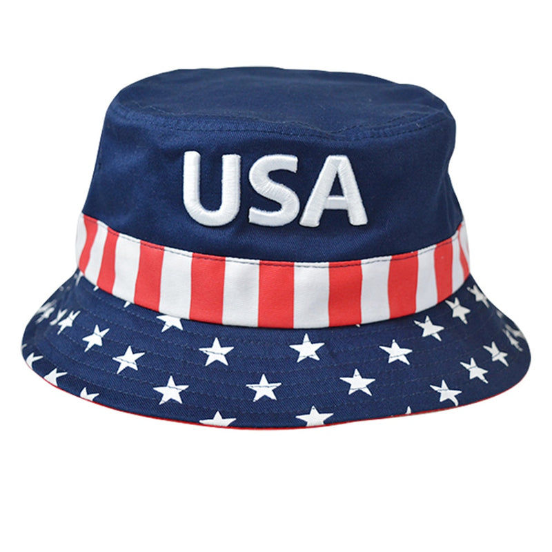 Embroidered USA Flag Bucket Hat - Multiple Colors Available