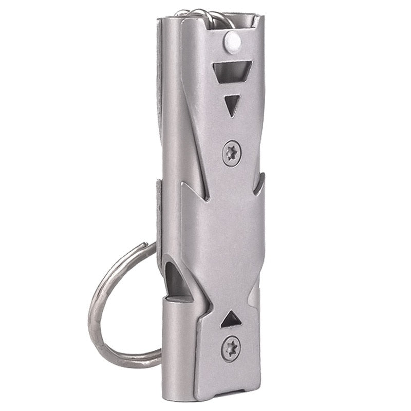 Stainless Steel Whistle Outdoor Survival Emergency Whistle With Keychain