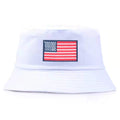 Fisherman Chapeau USA Flag Embroidered Bucket Hat - Multiple Colors