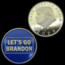 Lets Go Brandon Gold Coin FJB US President Souvenir: Commemorative Coin for Trump Supporters & Patriotic Collectors