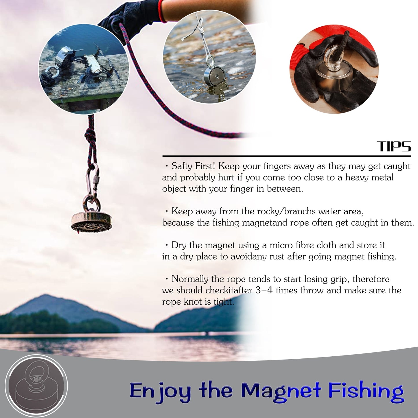 Double Side Permanent Magnet - High-Power Fishing Magnets for Efficient Iron Search