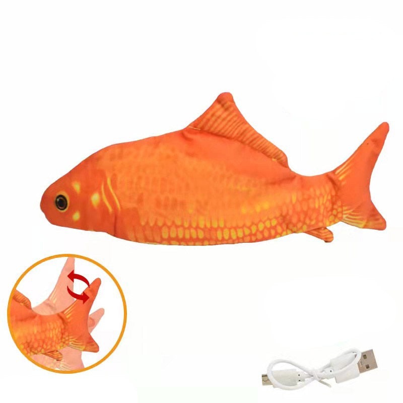 Interactive Electric Fish Cat Toy with Realistic Design & USB Charging