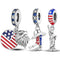 American Patriotic 925 Sterling Silver Dangle Charms