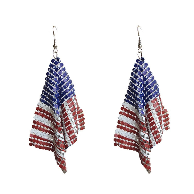 American Flag Style Women's Earrings!