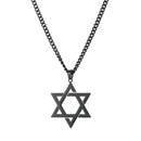 Star of David Necklace Vintage Jewelry: Magen David Amulet Stainless Steel Charm Necklace