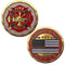 American Firefighter Thin Red Line Painted the U.S.Flag Glory Gold Plated Collectible Firemen Commemorative Coin