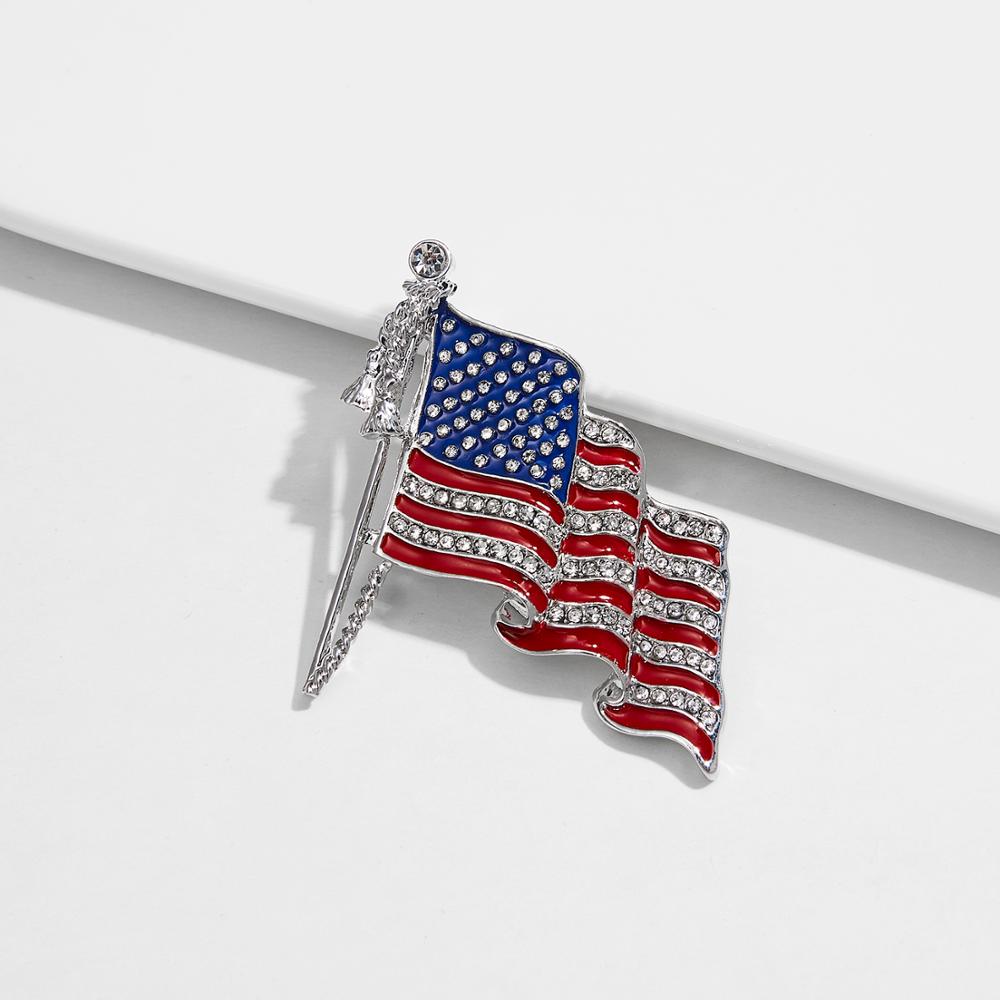 American Flag Enamel Pin - USA Badge Fashion Country World Jewelry Gift Button Lapel Pin