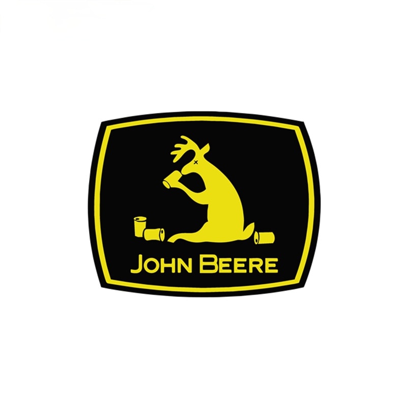 Funny John Beere Deer Drinking Beer Car Sticker