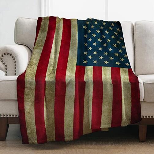 USA Flag American Warm Fleece Blanket
