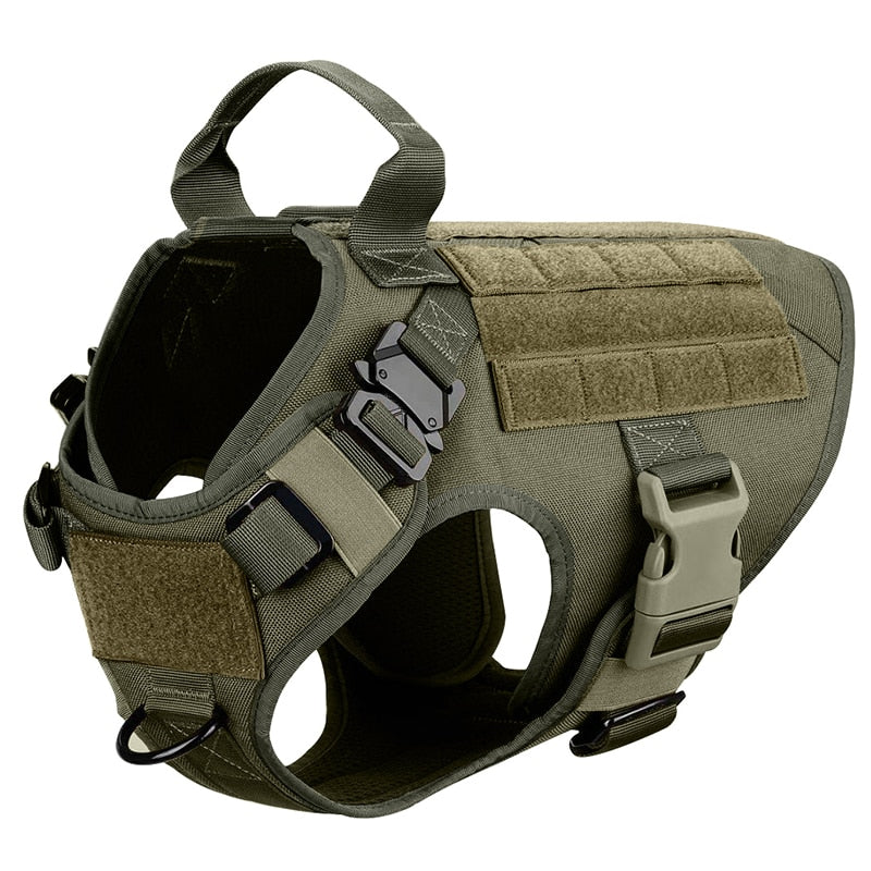 Tactical Dog Harness and Leash Set - Heavy Duty Pet Vest for Training and Field Use with Customizable Patches