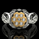 Clip-shaped 925 Silver Roulette Ring