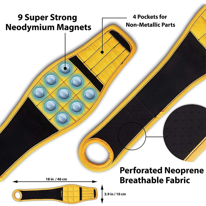 Magnetic Wristband with Strong Magnets - Holds Nails, Drill Bits & More!