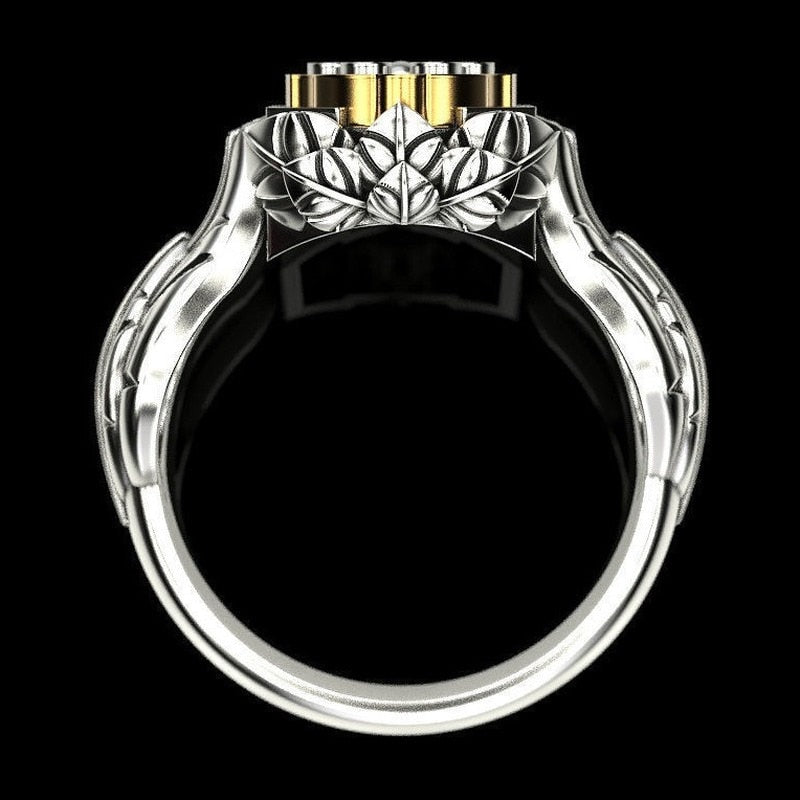 Clip-shaped 925 Silver Roulette Ring
