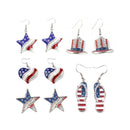 American flag Hat Star Heart Slipper Earrings