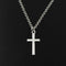 Simple Classic Christian Fashion Silver Cross Pendant Necklace - Double Sided Antique Look Jewelry