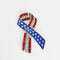 Diamante Rhinestone USA American Flag Ribbon Brooche Pins