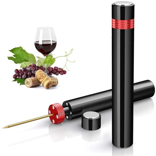 Air Pump Wine Bottle Opener - Safe and Portable Stainless Steel Pin Cork Remover