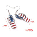American Flag Slippers Shape Fashion Earrings - USA Flag Earrings
