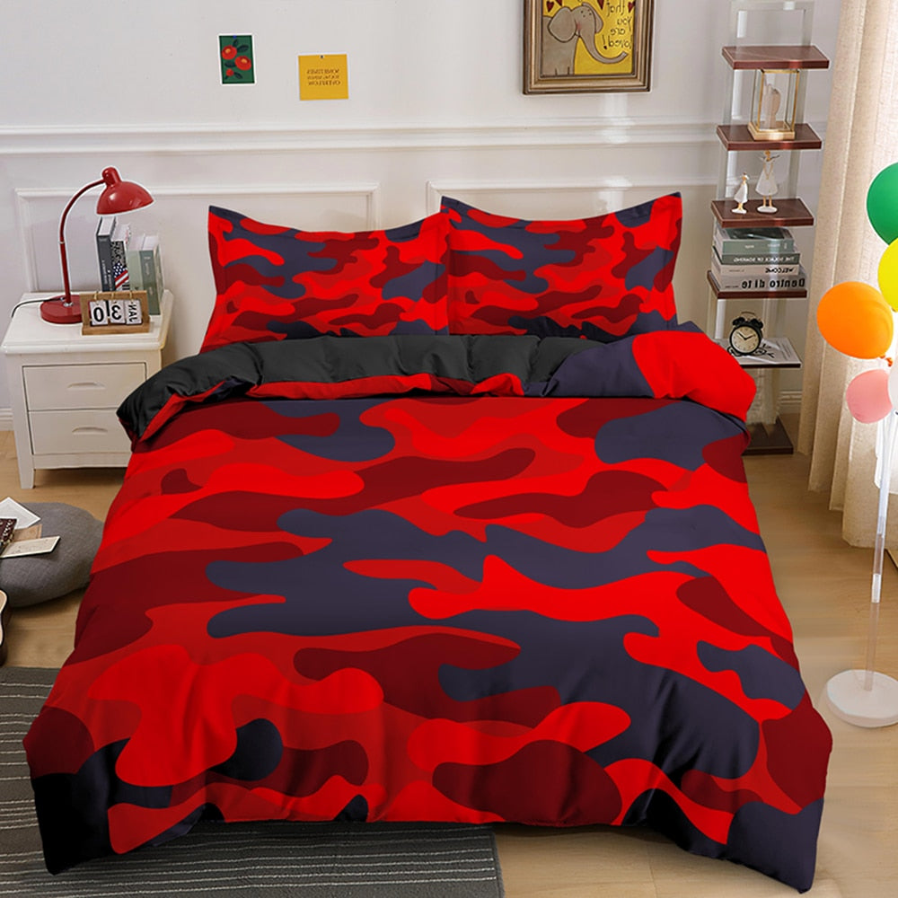 Camouflage Duvet Cover Bedding Set (Multiple Colors)