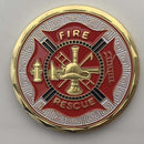 American Firefighter Thin Red Line Painted the U.S.Flag Glory Gold Plated Collectible Firemen Commemorative Coin