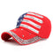 USA Flag Diamond Rivet Snapback Hat