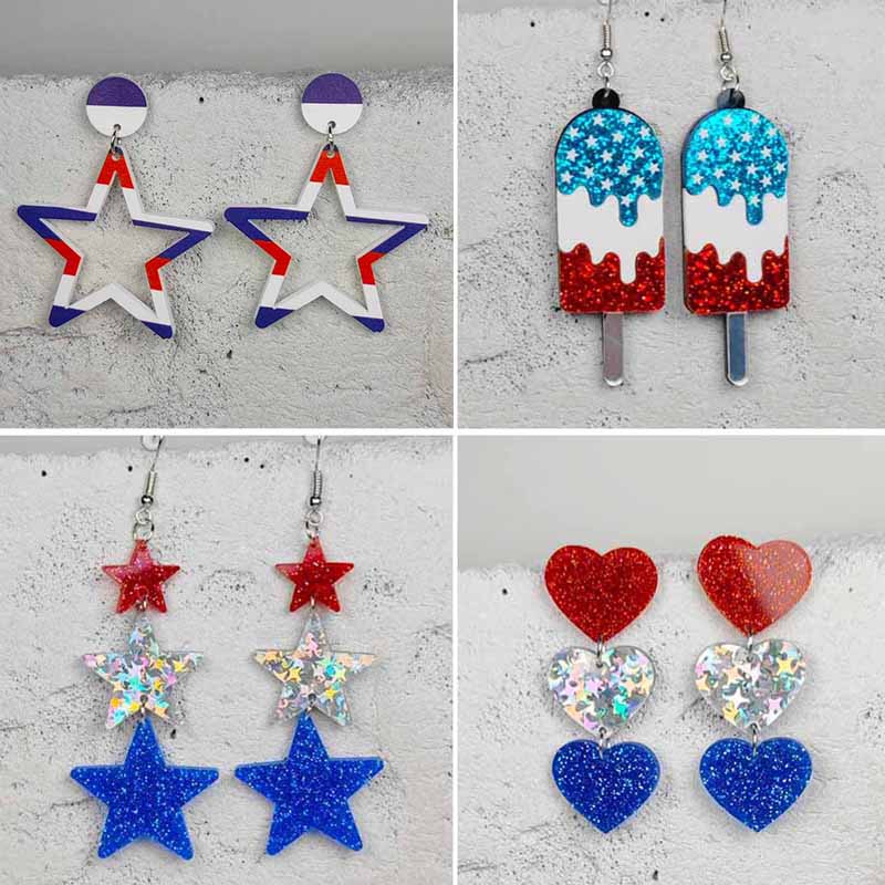 Independence Day Acrylic Women's Earrings
