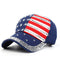 USA Flag Diamond Rivet Snapback Hat