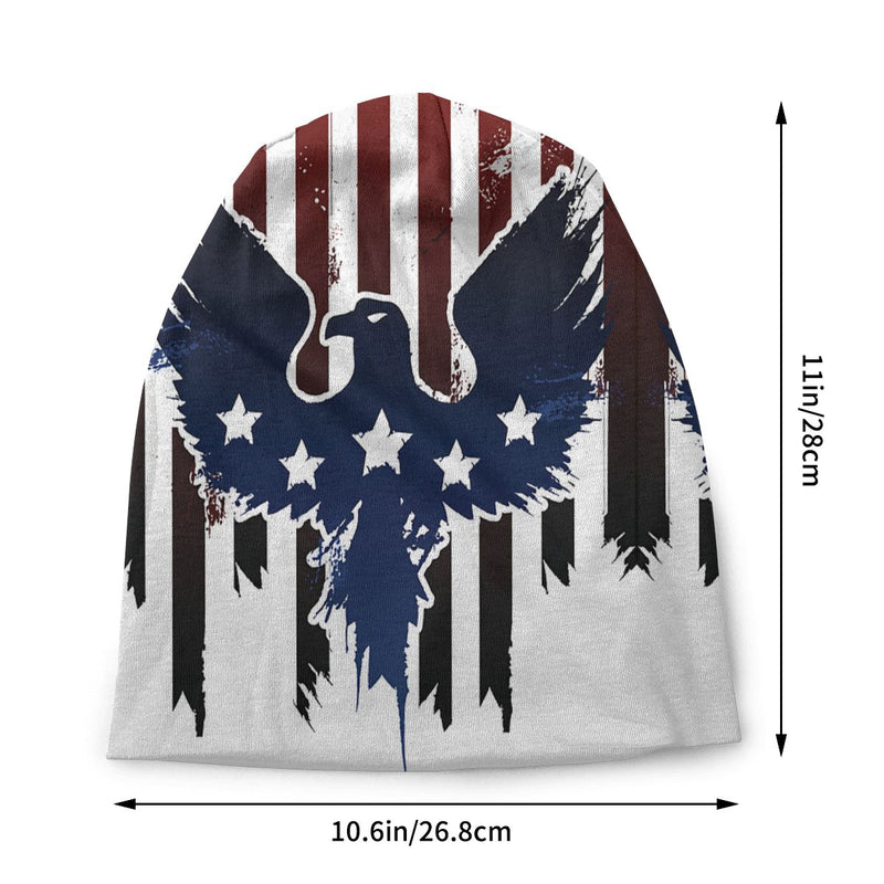 Stylish American Eagle In Flag Beanie Cap for Men and Women - Winter Warm Knitting Hat with Trendy Print Design - Unisex Streetwear for Any Occasion