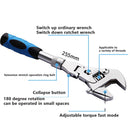 10 Inch Ratchet Adjustable Wrench 5-in-1: 180° Foldable, Fast & Easy Torque Wrench Pipe Repair Tool