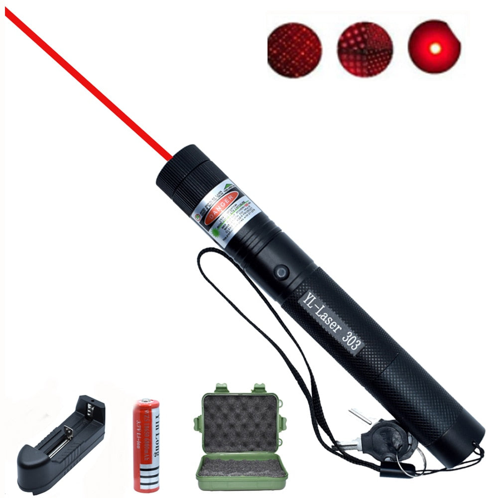 Powerful Red Green Laser Pointer Torch - Adjustable Burning Pen - Fast Charging with USB Cable
