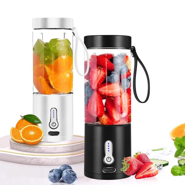 530ML Electric Juicer Blender - Portable USB Rechargeable Food Processor - Easy to Use Fruit Mixer Machine