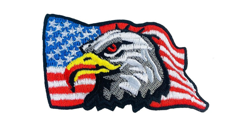Show Your Patriotism with American Flag Eagle Embroidery Patches | Iron-On for DIY T-shirts, Jackets, & More