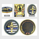 Police Officers Thin Blue Line Flag Law Enforcement Cross Challenge Coin Gift - Proud Christian Support for our Brave Police Officers