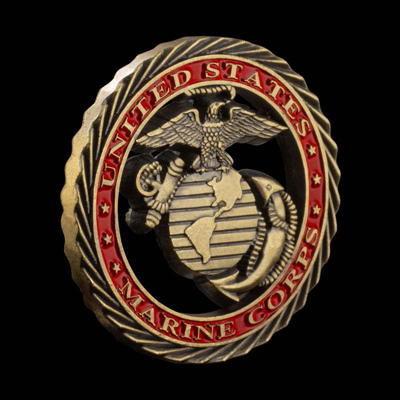 USMC Challenge Coin – Copper Plated Active Duty & Veterans Commemorative Coin – USMC Support & Appreciation Gift